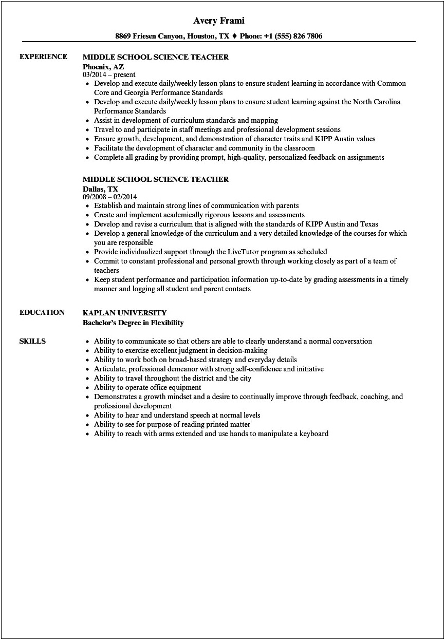 Resume Examples For High School Education