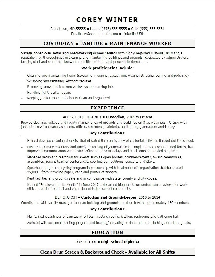 Resume Examples For Highschool Students Skills