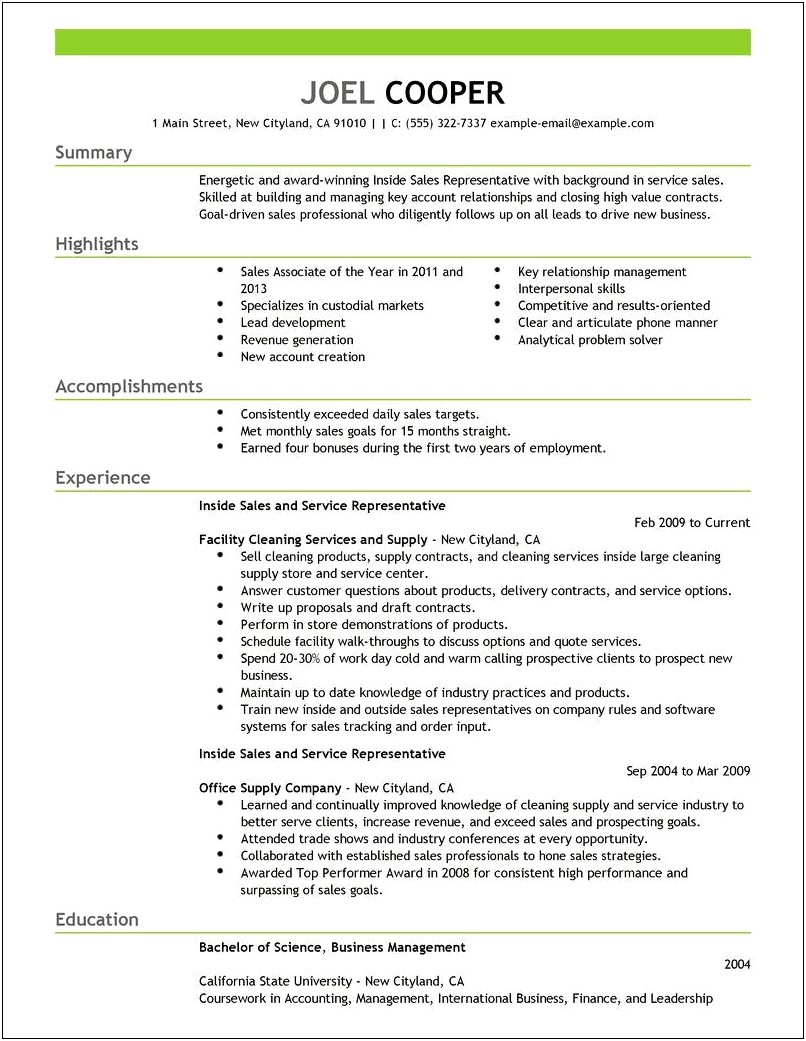 Resume Examples For Retail And Fast Food Experence