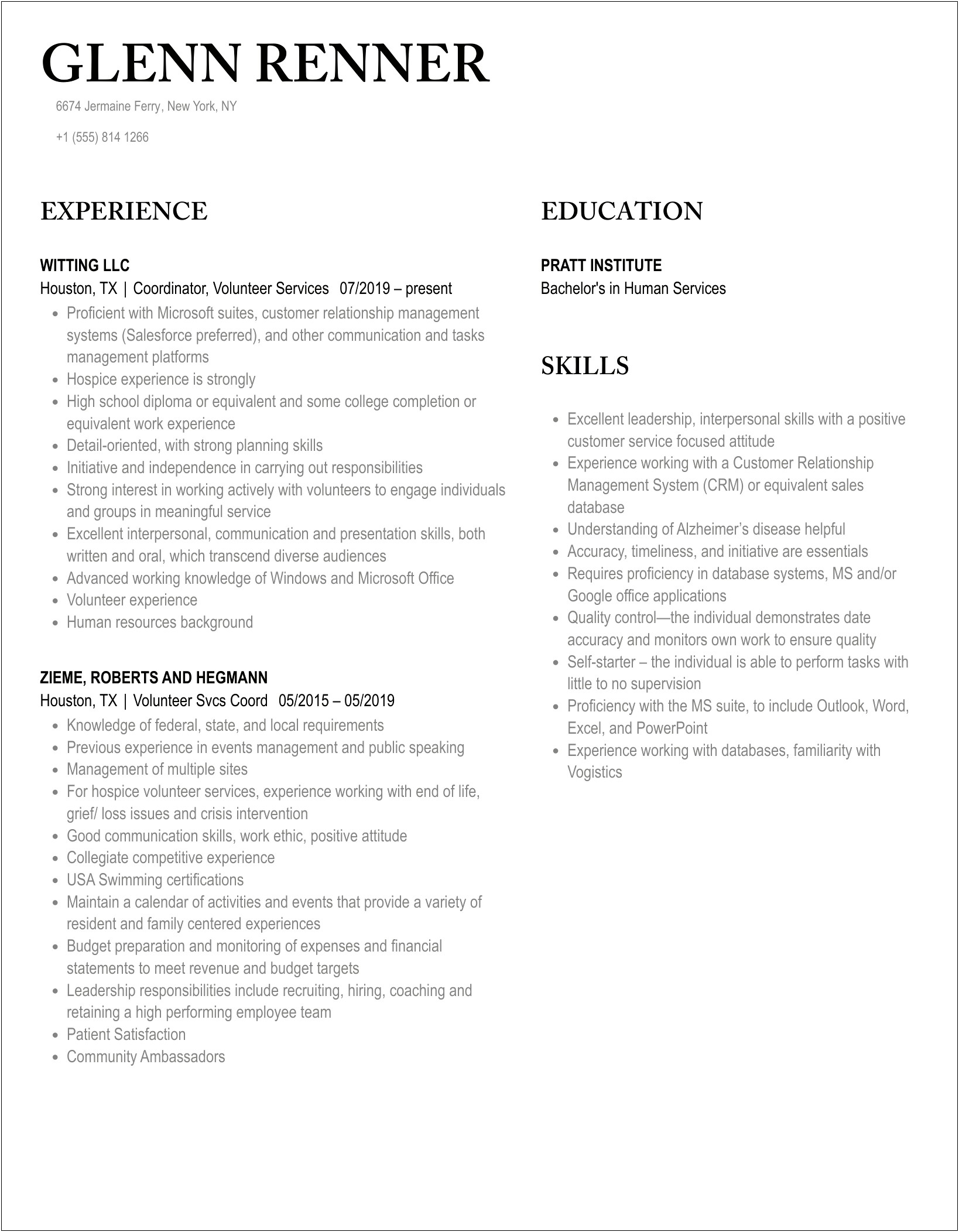 Resume Examples For Volunteering At Forgotten Harvest