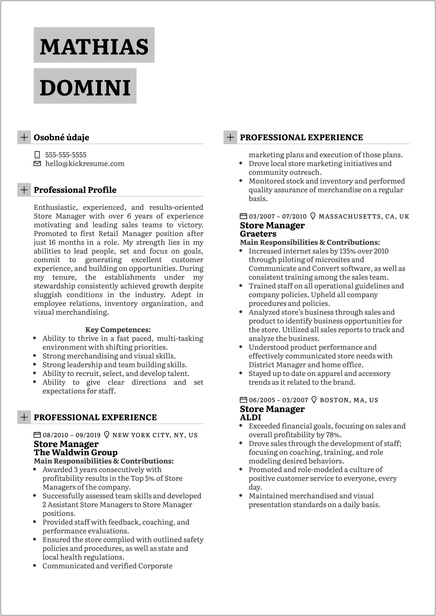 Resume Examples For Working At A Convienent Store