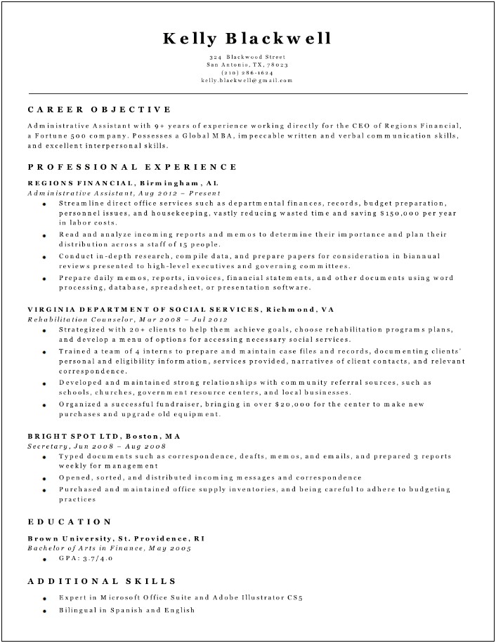 Resume Examples In English For Job