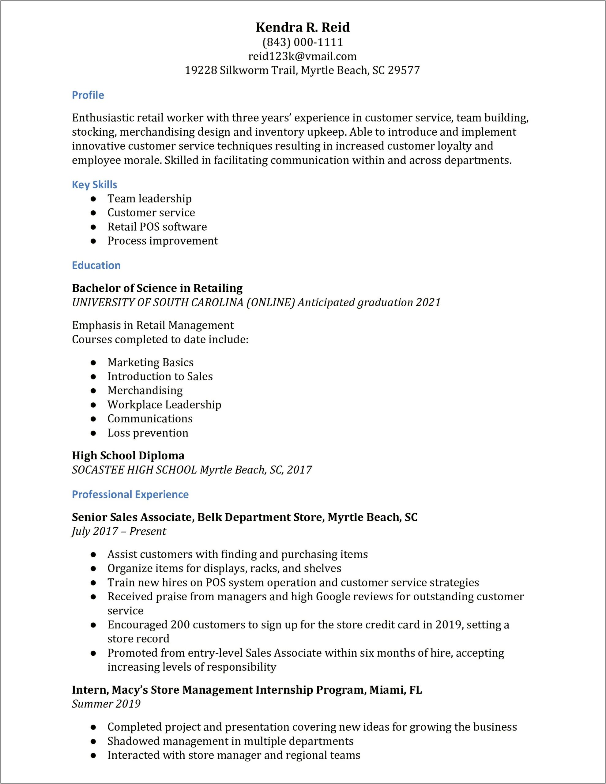 Resume Examples Of Credit Card Mananger