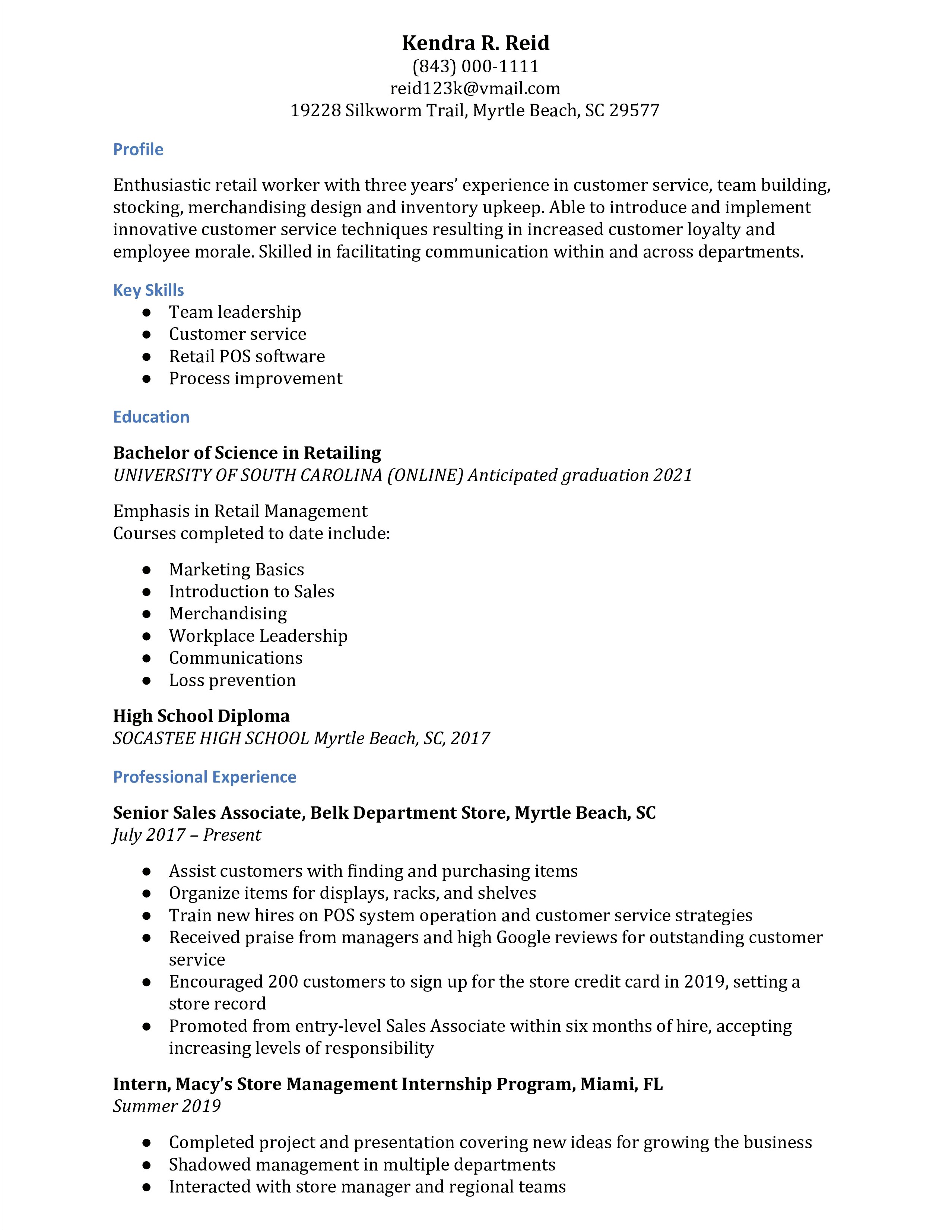 Resume Examples Of Credit Card Mananger