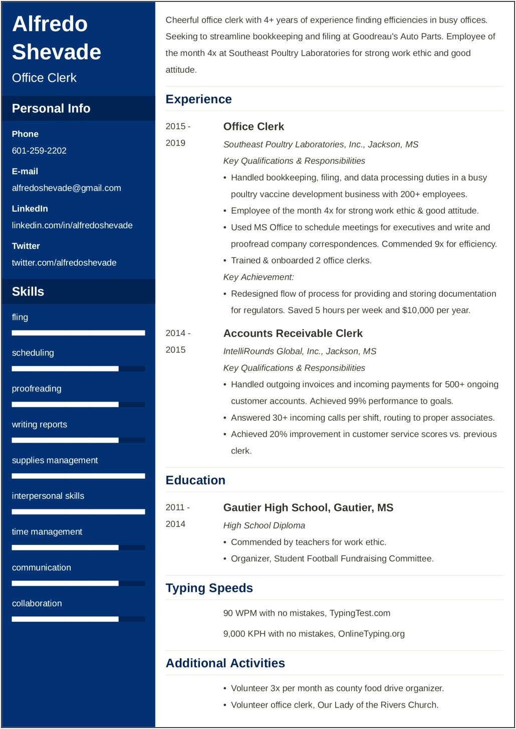 Resume Examples With Objective Statement And Skills