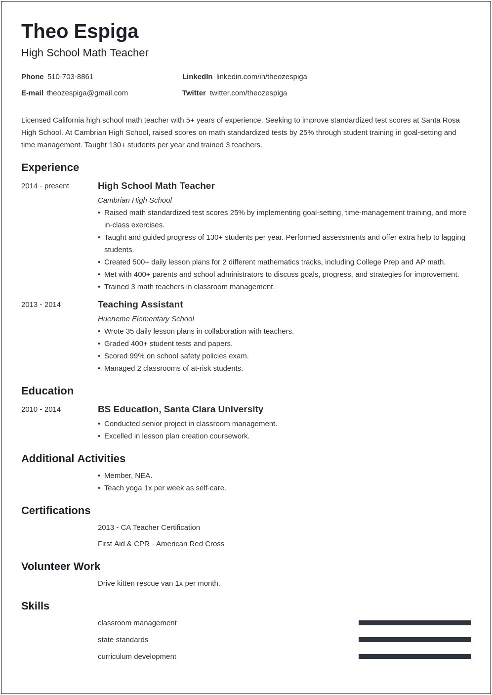 Resume Examples With Two Year College Diploma