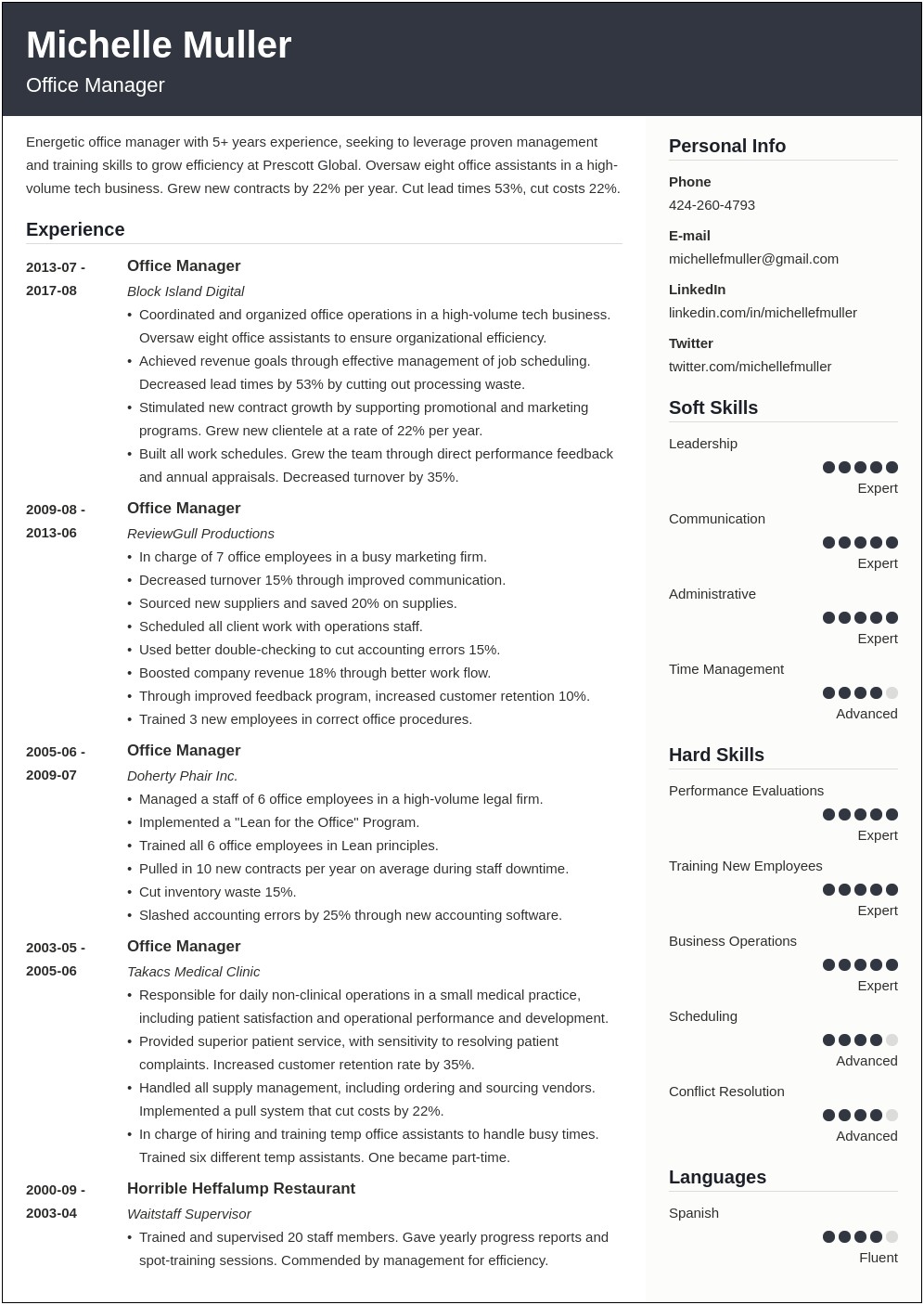 Resume Experience Cut Off Second Page