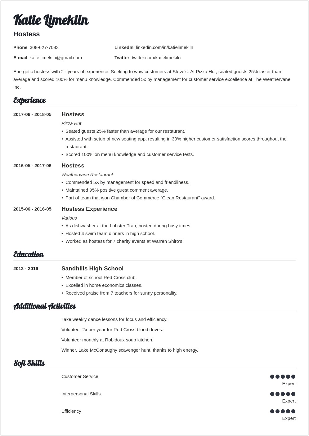 Resume Experience Talking And Meeting With Clients To