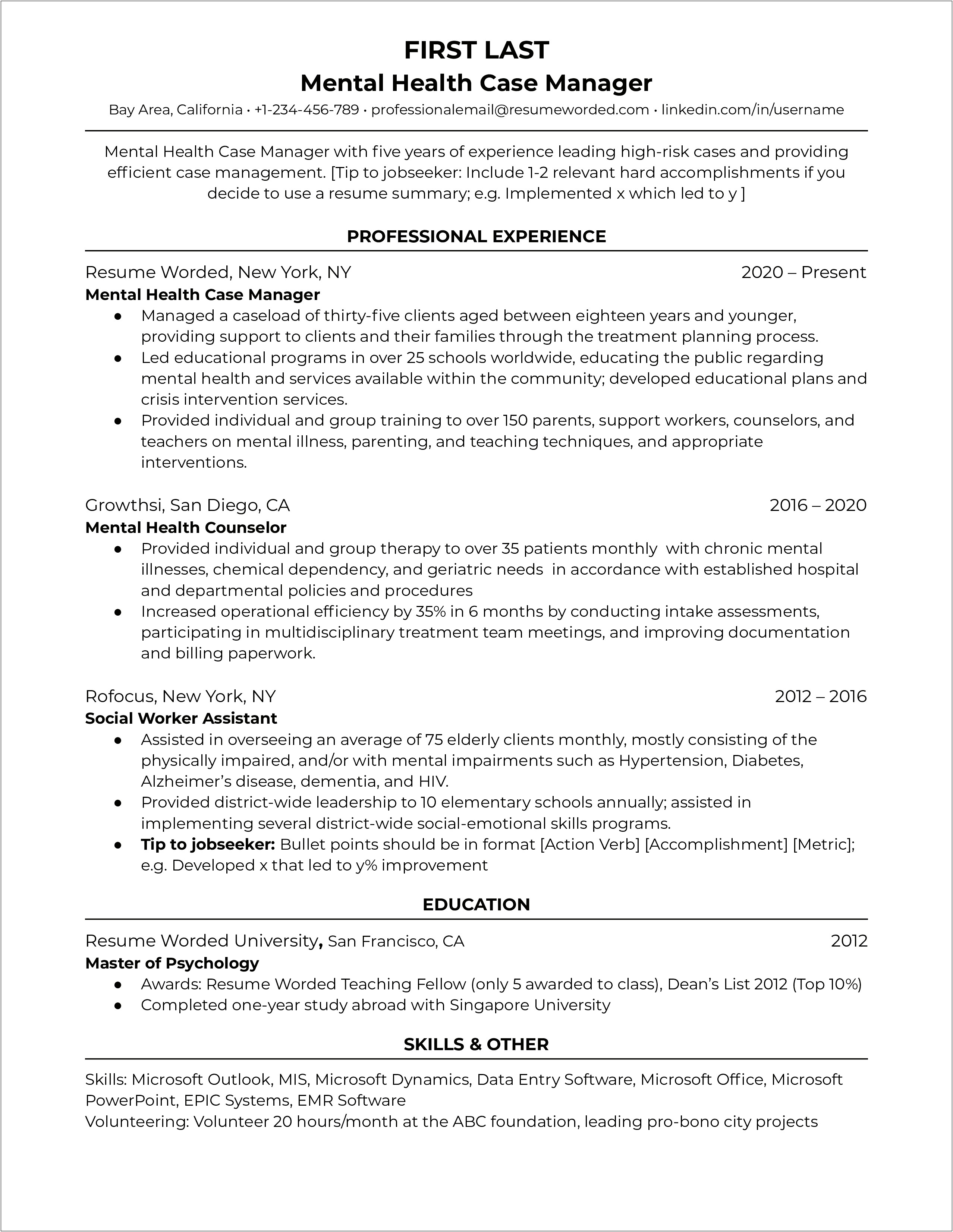 Resume For Care Manager To High Profile