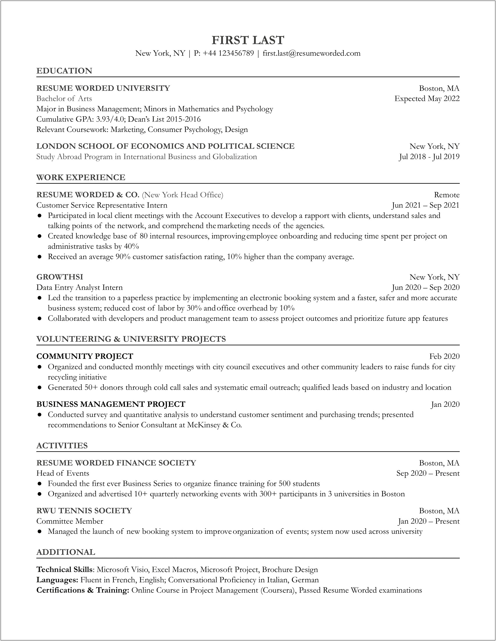 Resume For Entry Level Jobs Example 2018