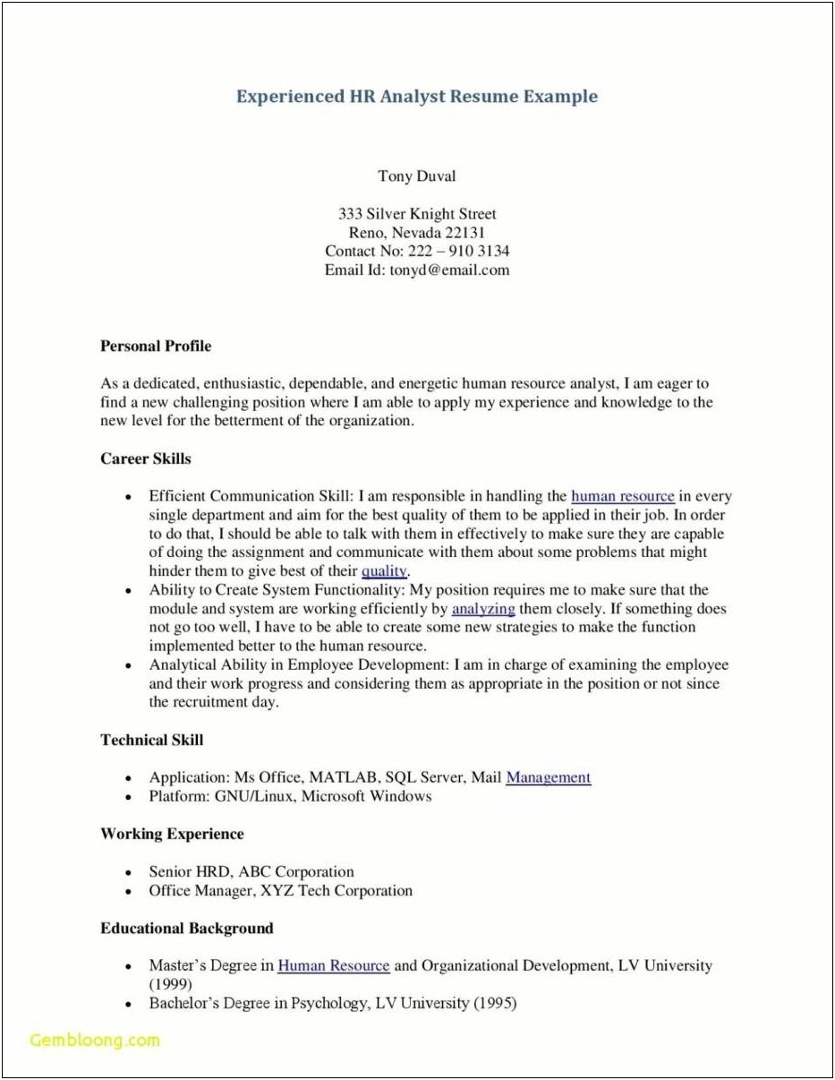 Resume For Grad School Psychology Example For Beginners