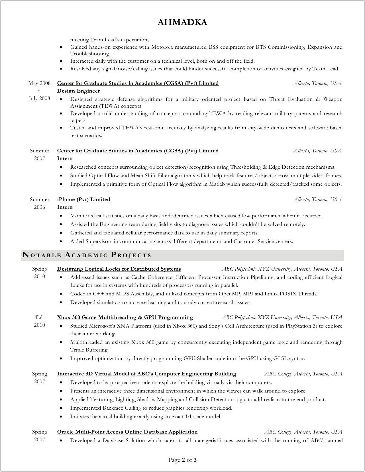 Resume For Graduate School Page Limit