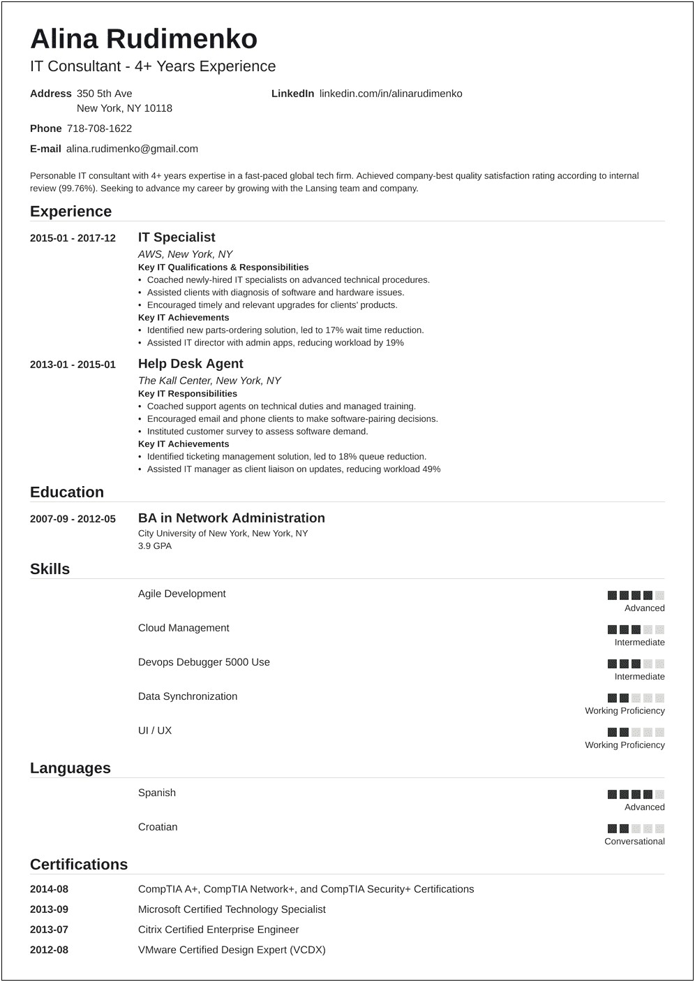 Resume For Job Top Tech Firms