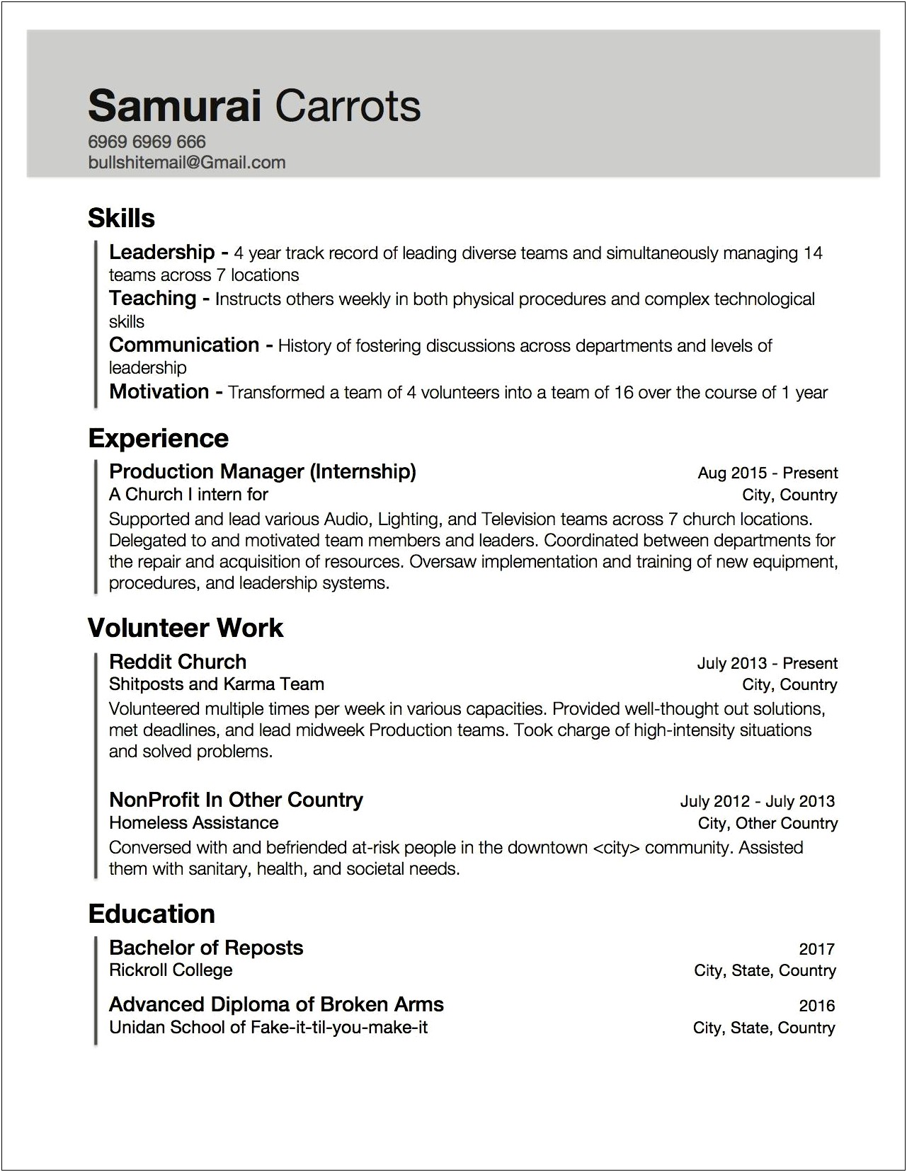 Resume For People With No Experience Reddit