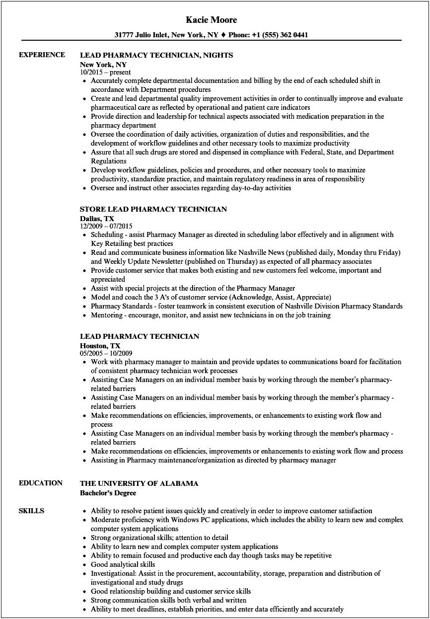 Resume For Pharmacy Assistant No Experience