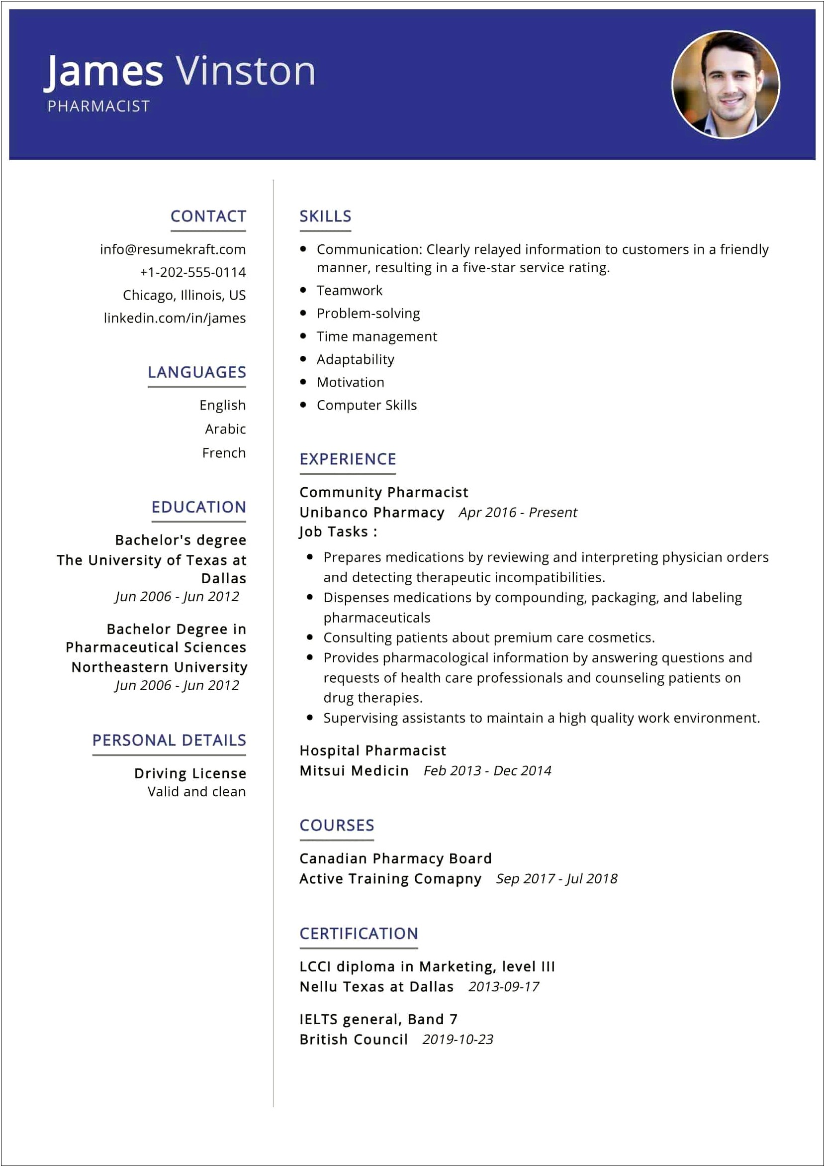 Resume For Professional Writing Major Samples