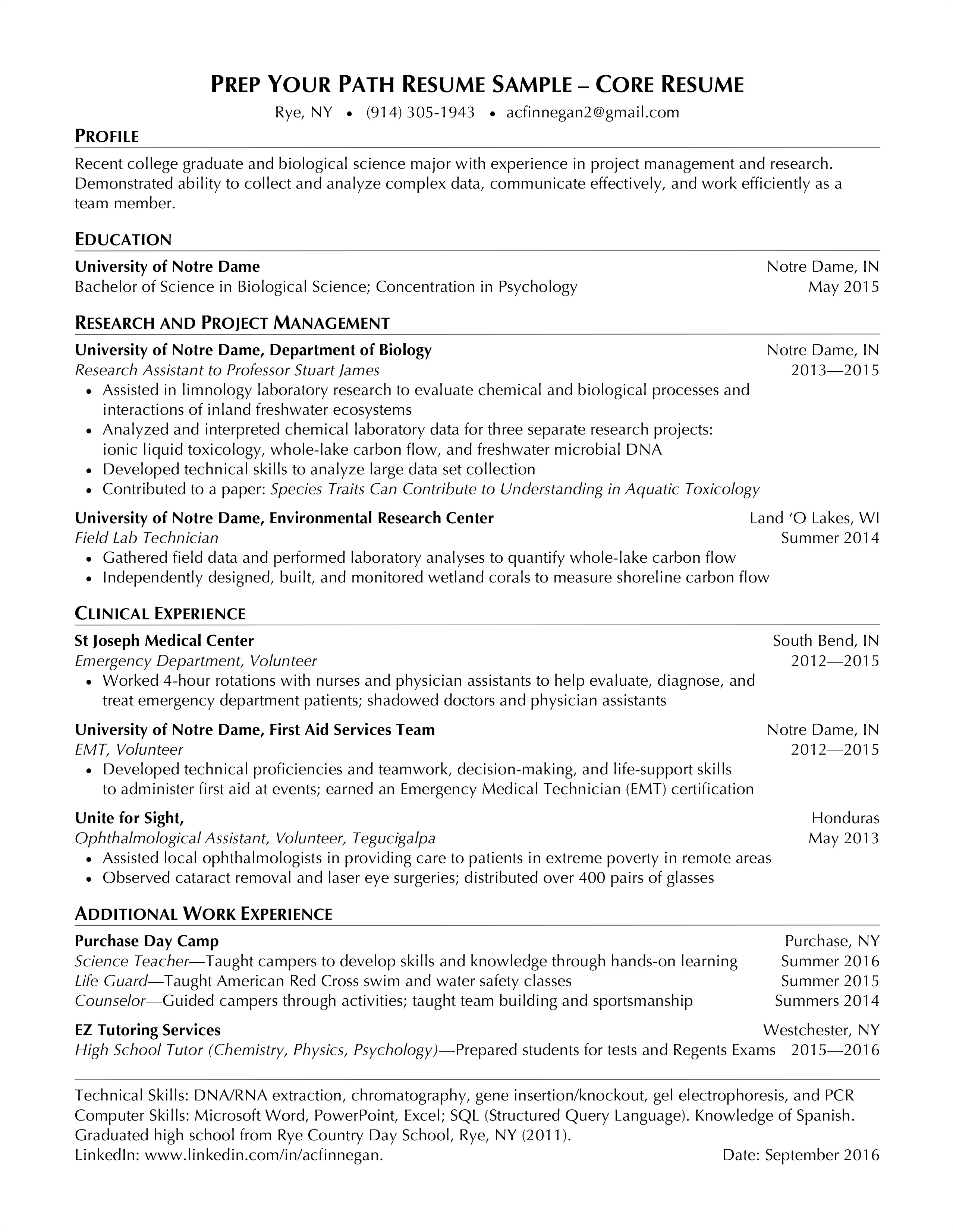 Resume For Recently Graduated High School