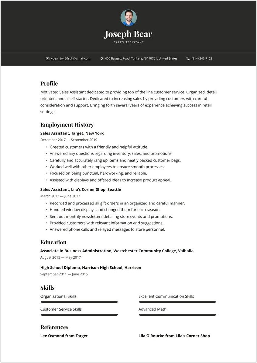 Resume For Sales Rep Job With No Experience