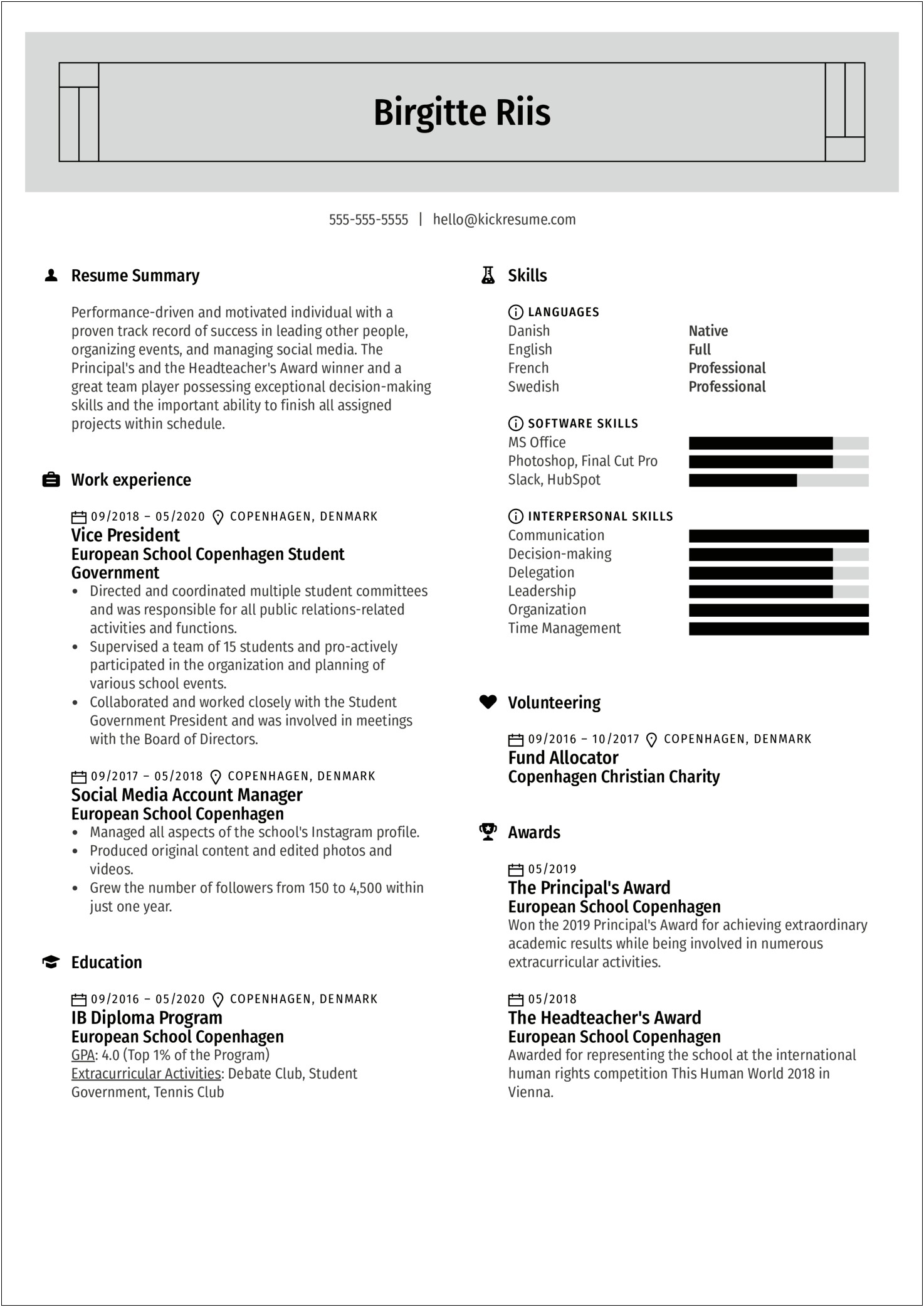 Resume For School Of Education Application