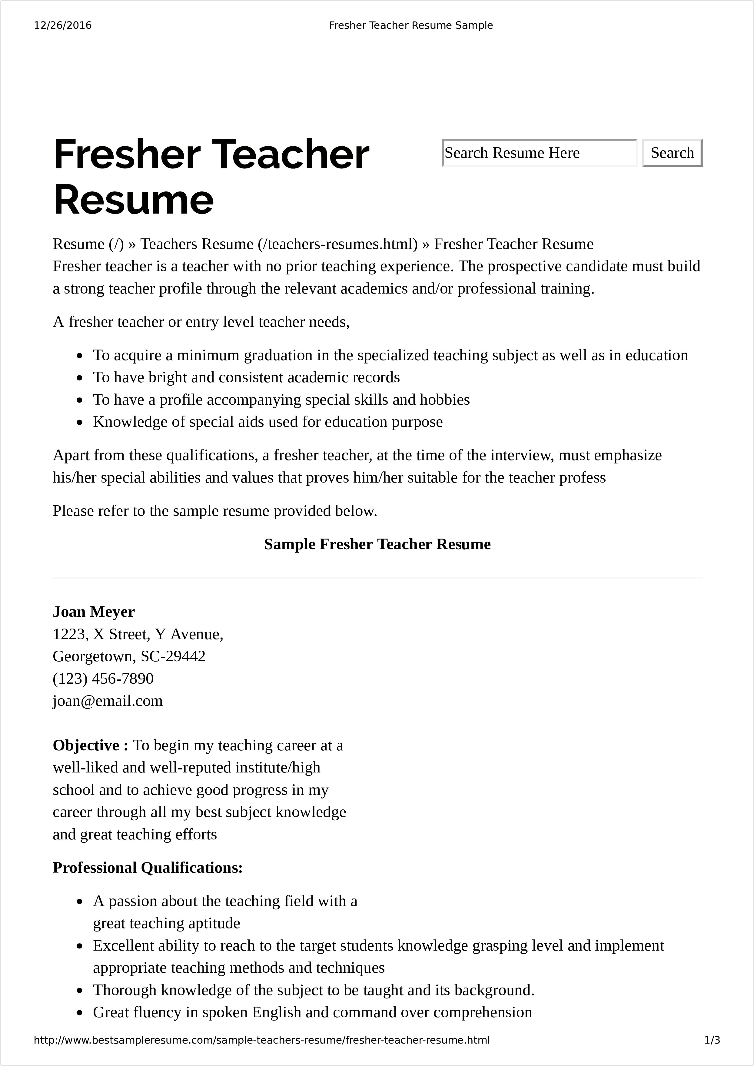 Resume For Someone With No Experience Sample