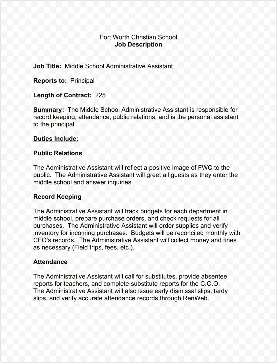 Resume For Teacher At Christian School