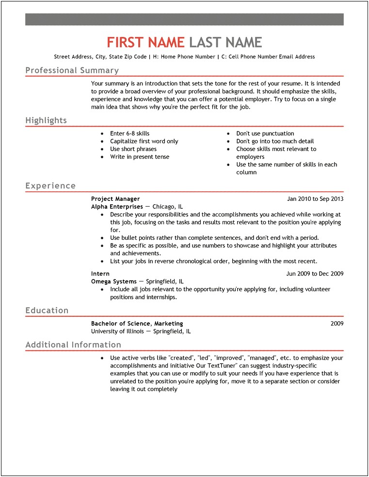 Resume For Teenager With 1 Job Template