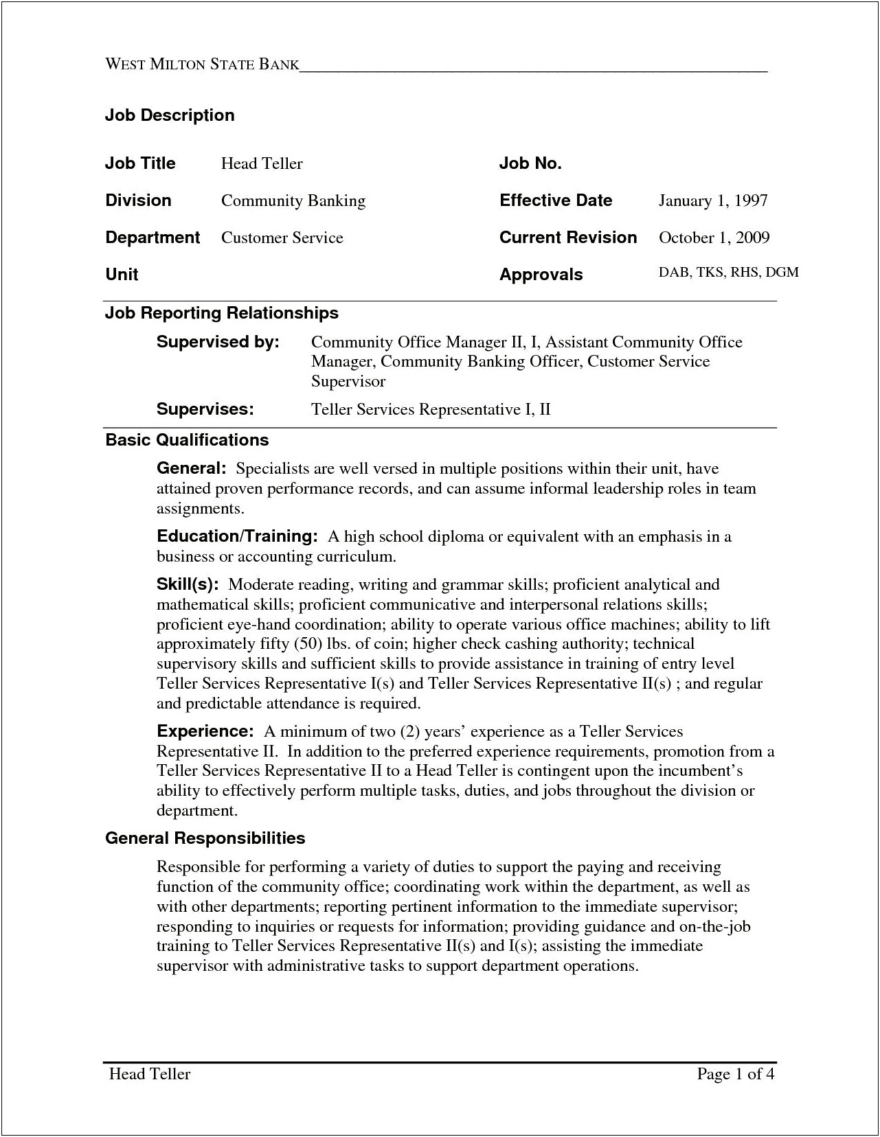 Resume For Teller Position No Experience Download