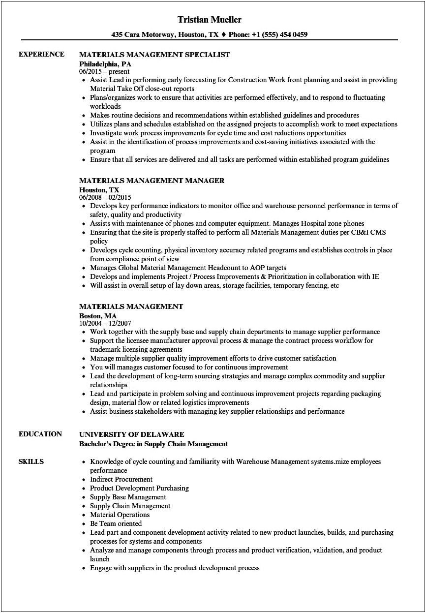 Resume For Yard Manager For Oil Field