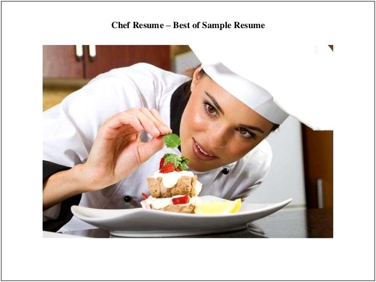 Resume Format Example For Chef Cooks