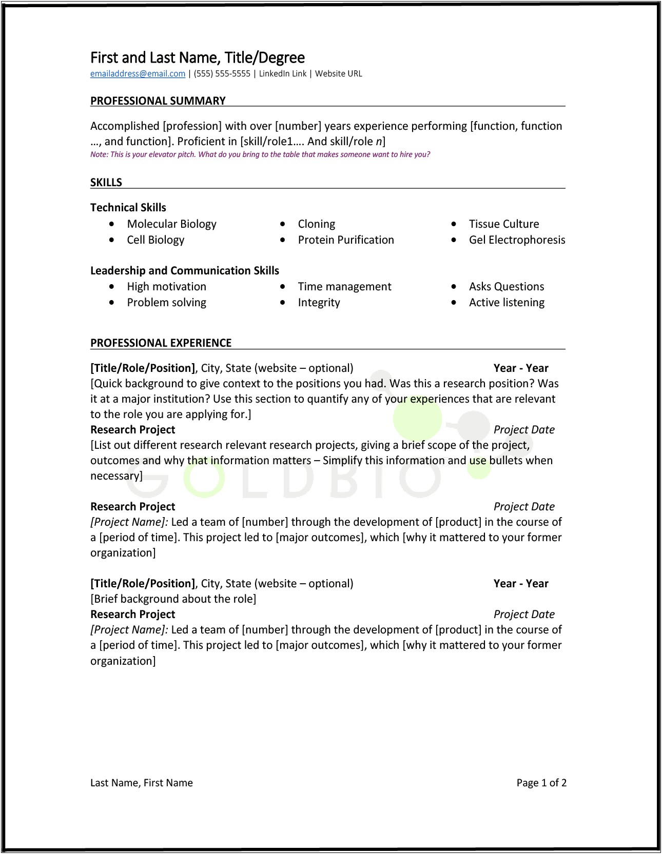Resume Format For 3 Months Experience