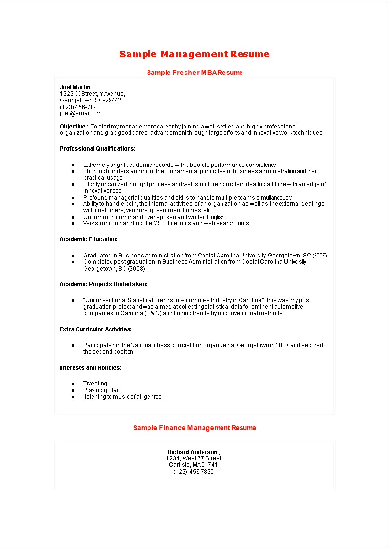 Resume Format For Bank Job Fresher Pdf