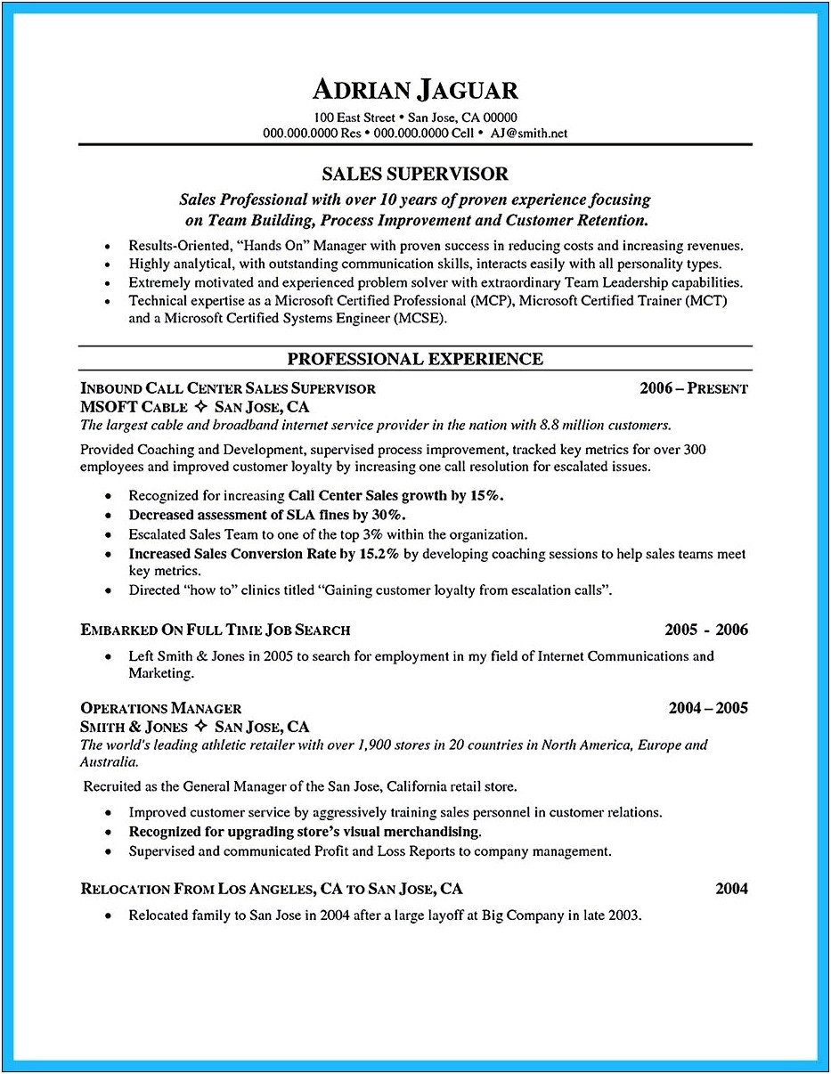 Resume Format For Call Center Job Fresher Pdf