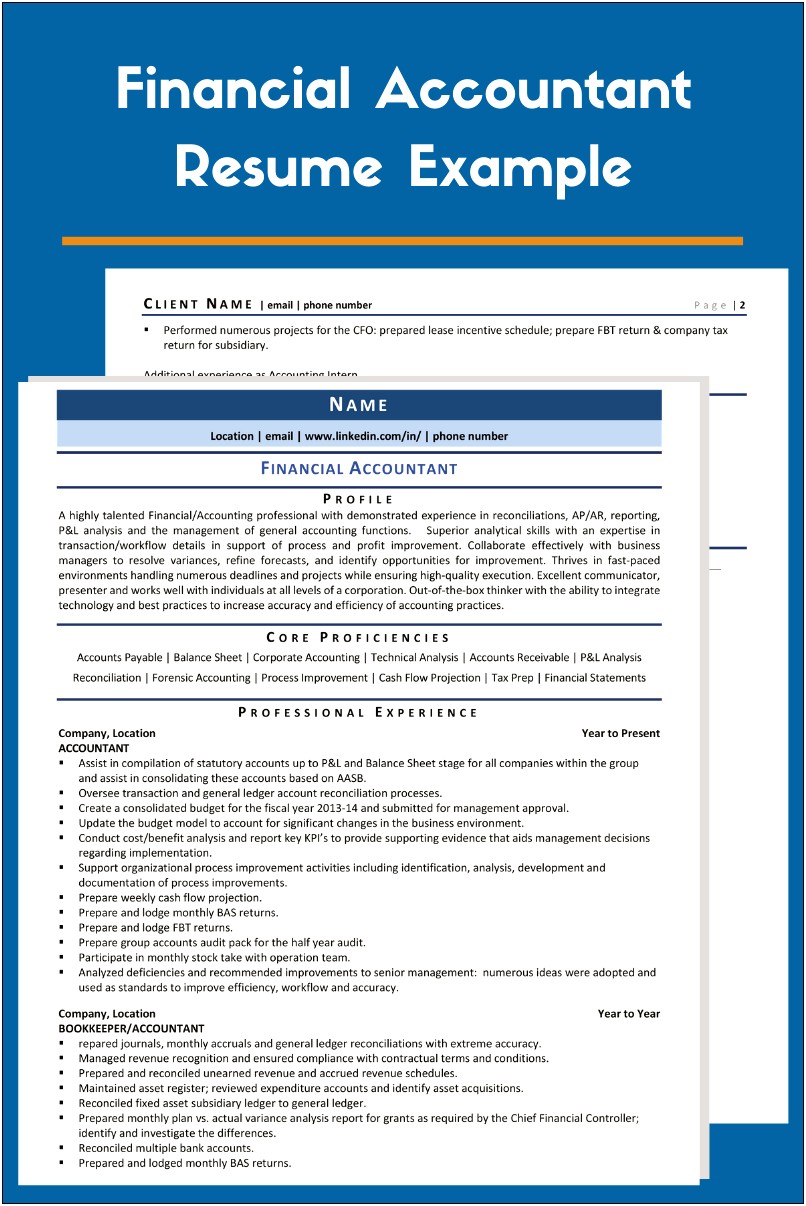 Resume Format For Experience Holder Finance