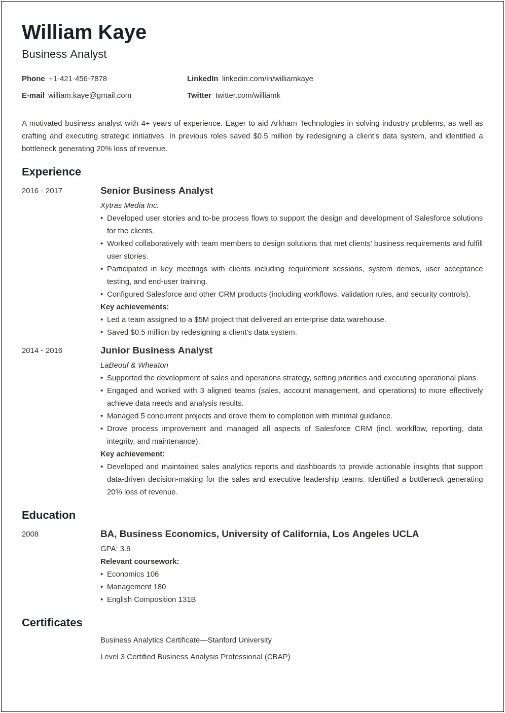 Resume Format For Finance Job For Freshers