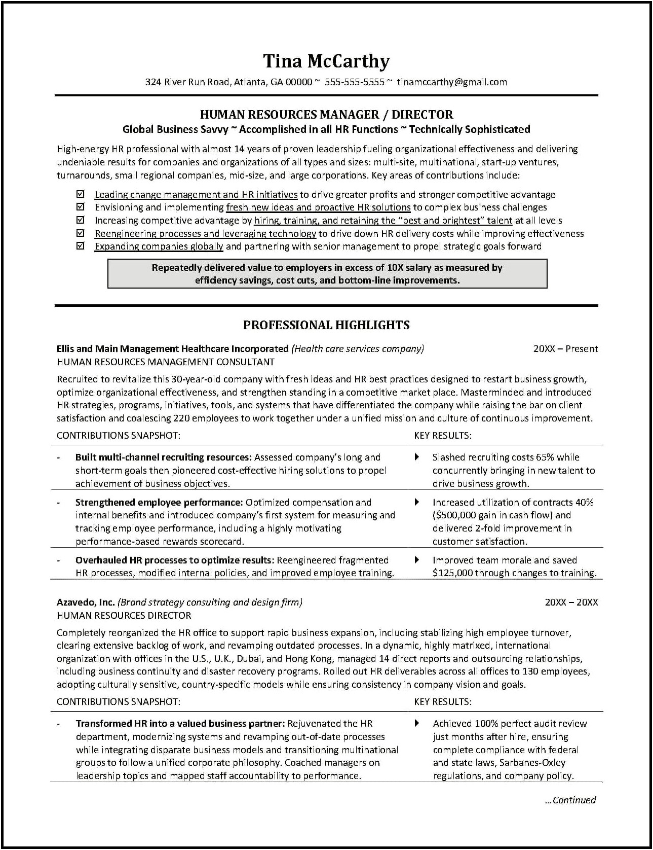 Resume Format For Hr Counsellor Job