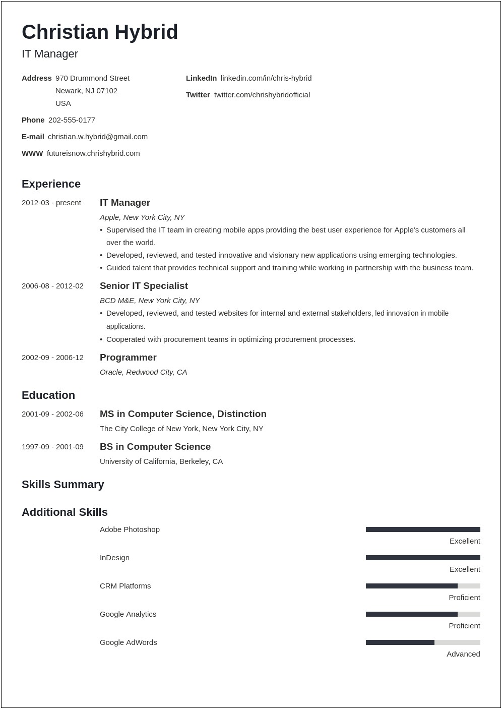 Resume Format For Older Job Seekers