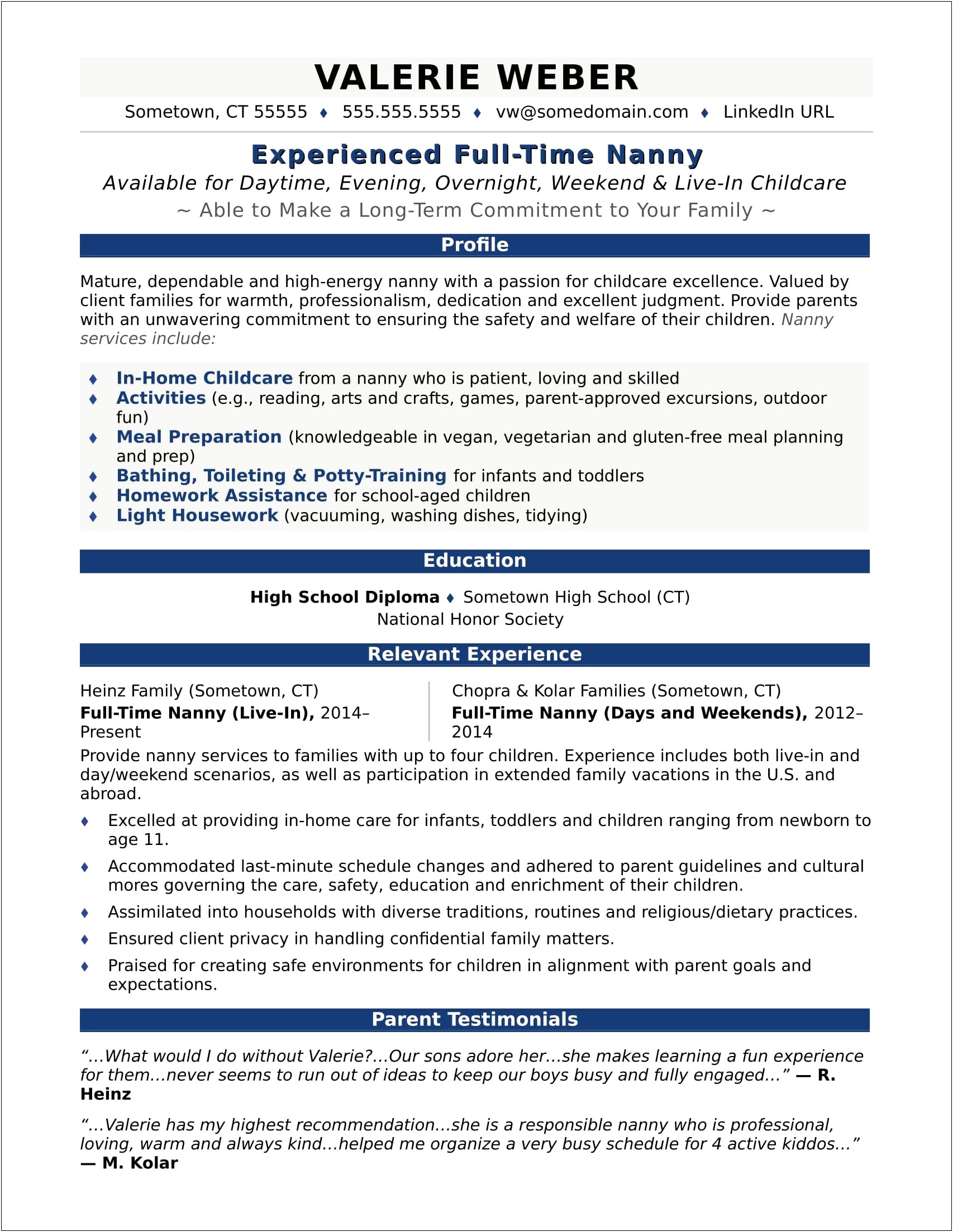 Resume Format For Part Time Job In Boston