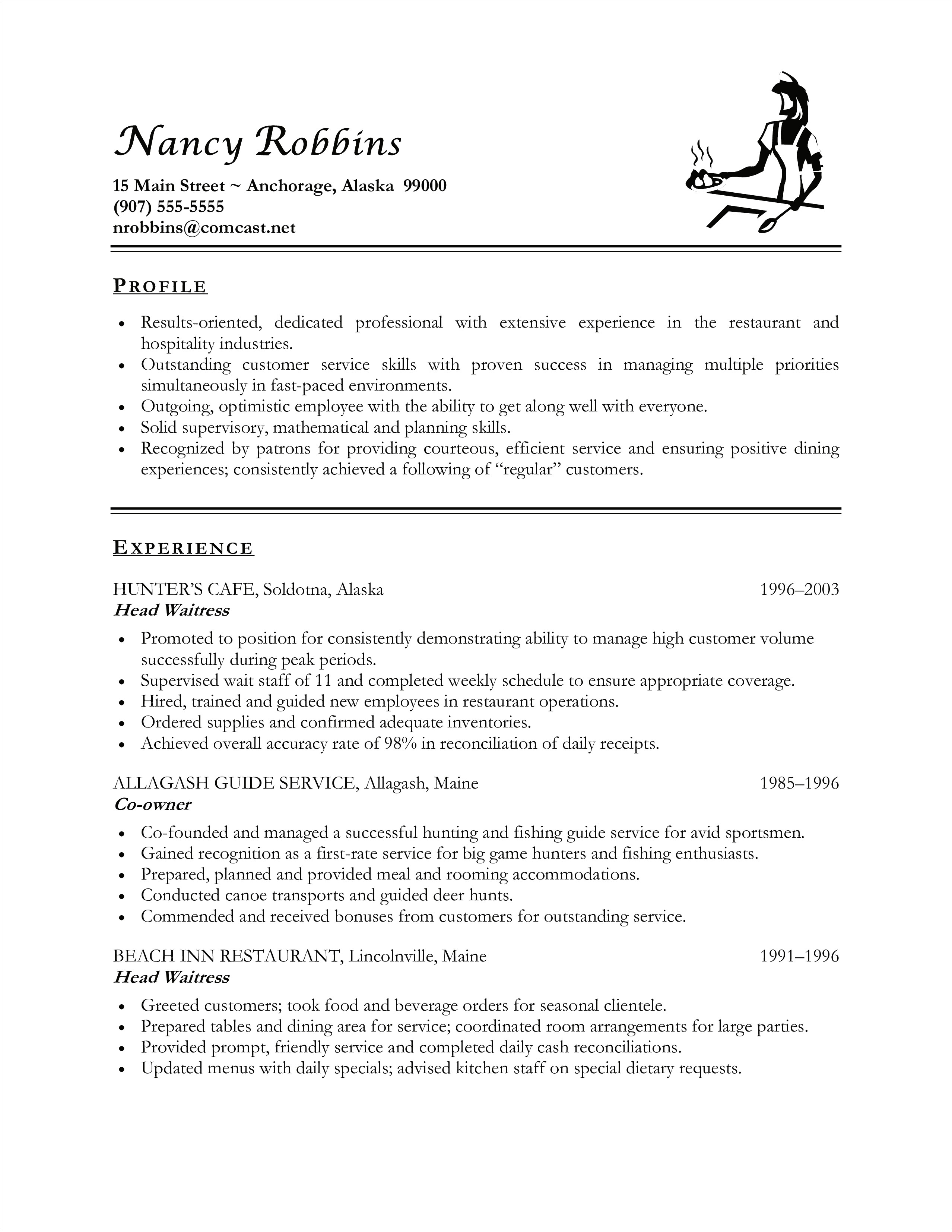 Resume Format For Seasonal Job Multiple Years