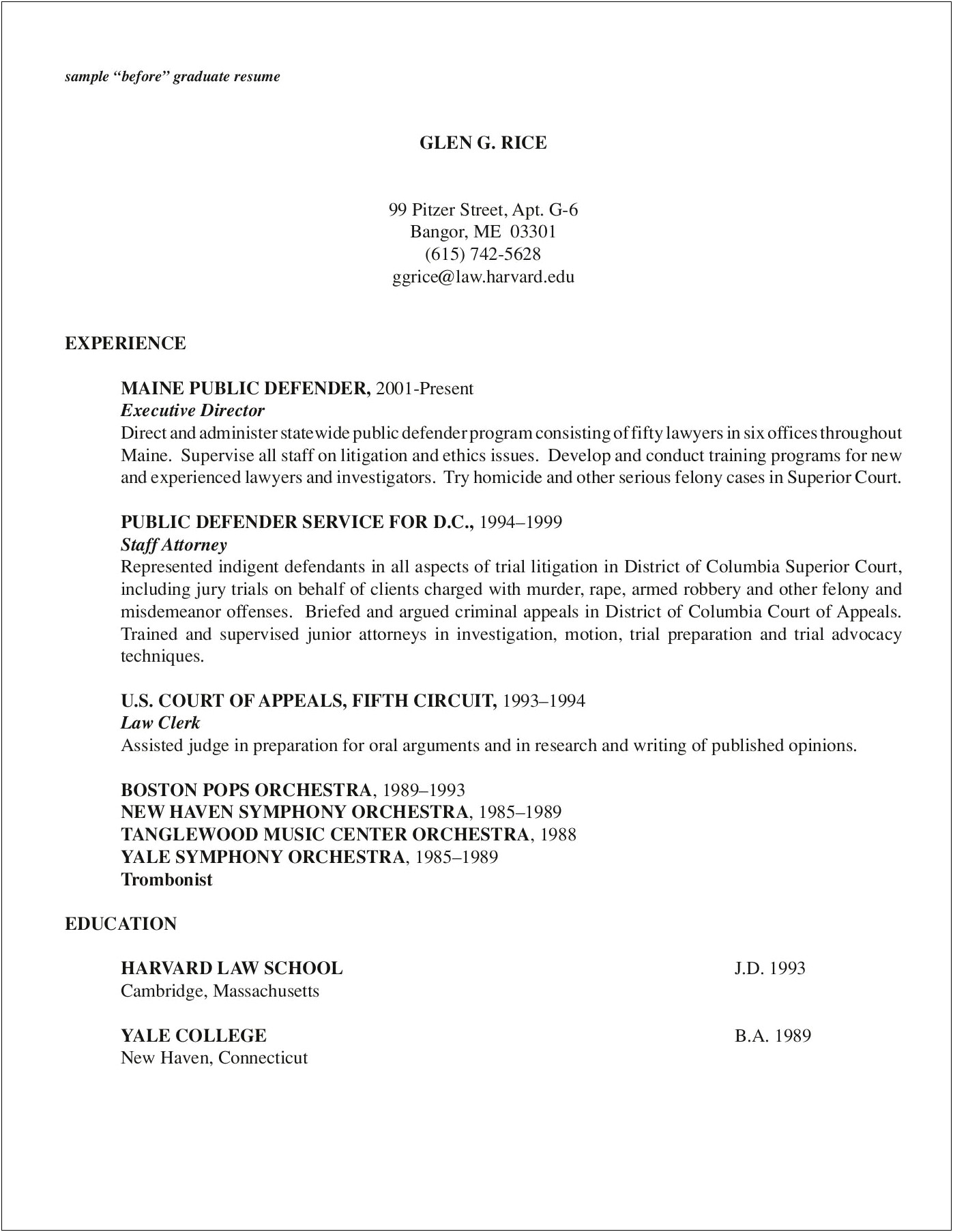Resume From Ivy League Template Free Pdf