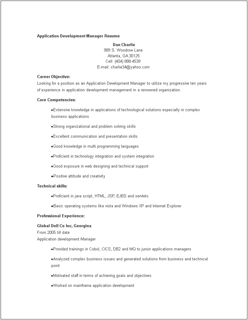 Resume Headline For Business Development Manager