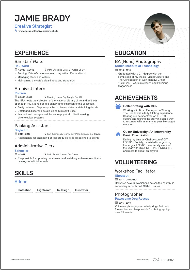 Resume In Detail Of Work Experience