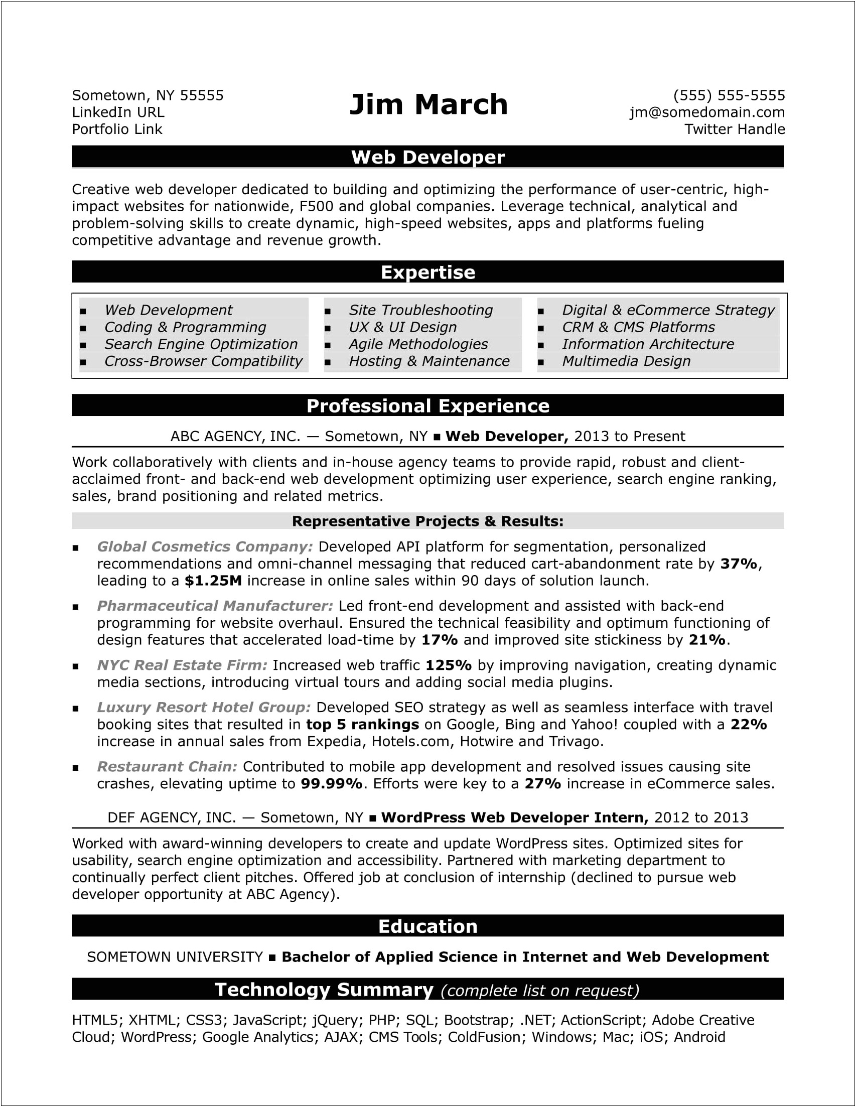 Resume Job White Font Sencond Page