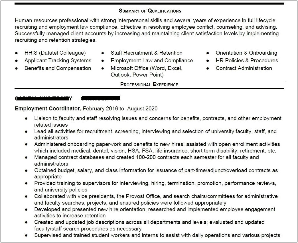 Resume Law Bullet Points Or Descriptions