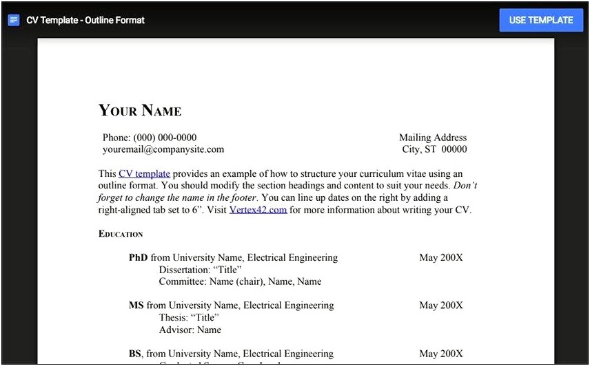 Resume Layout Where To Put Dates