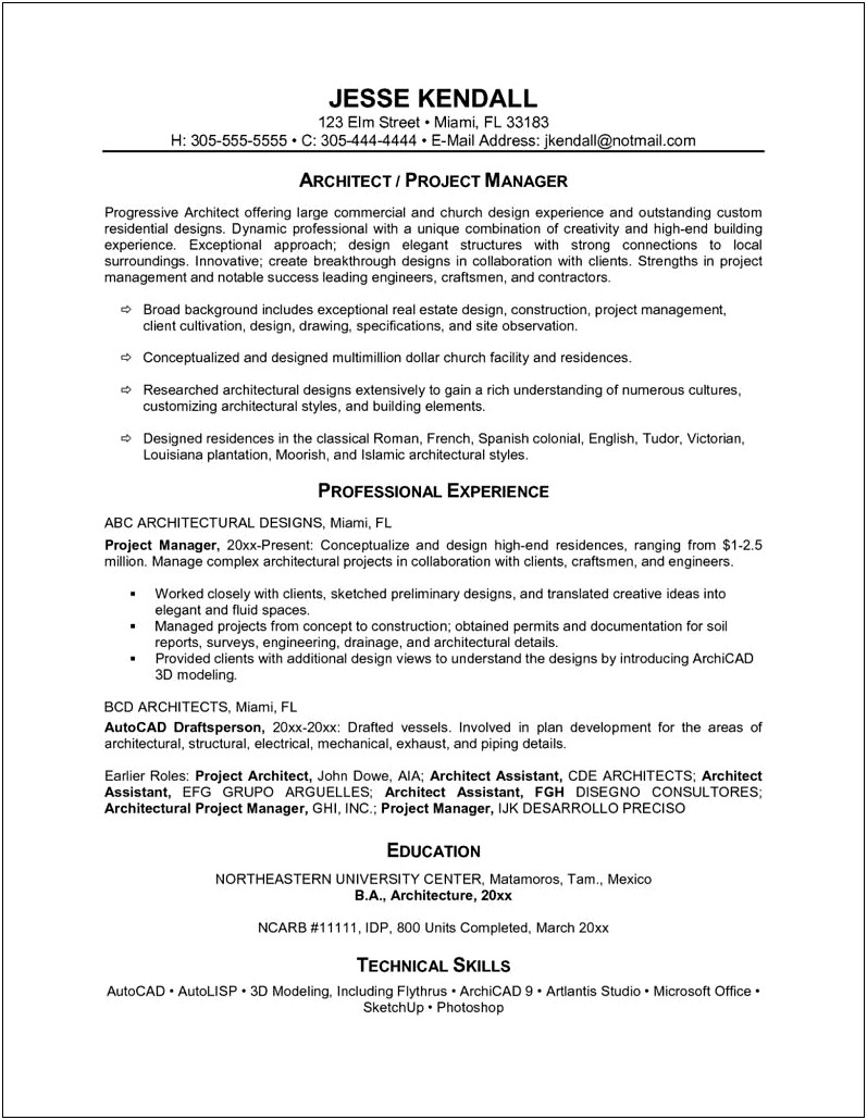 Resume Mechanical Engineer Example 1 Page