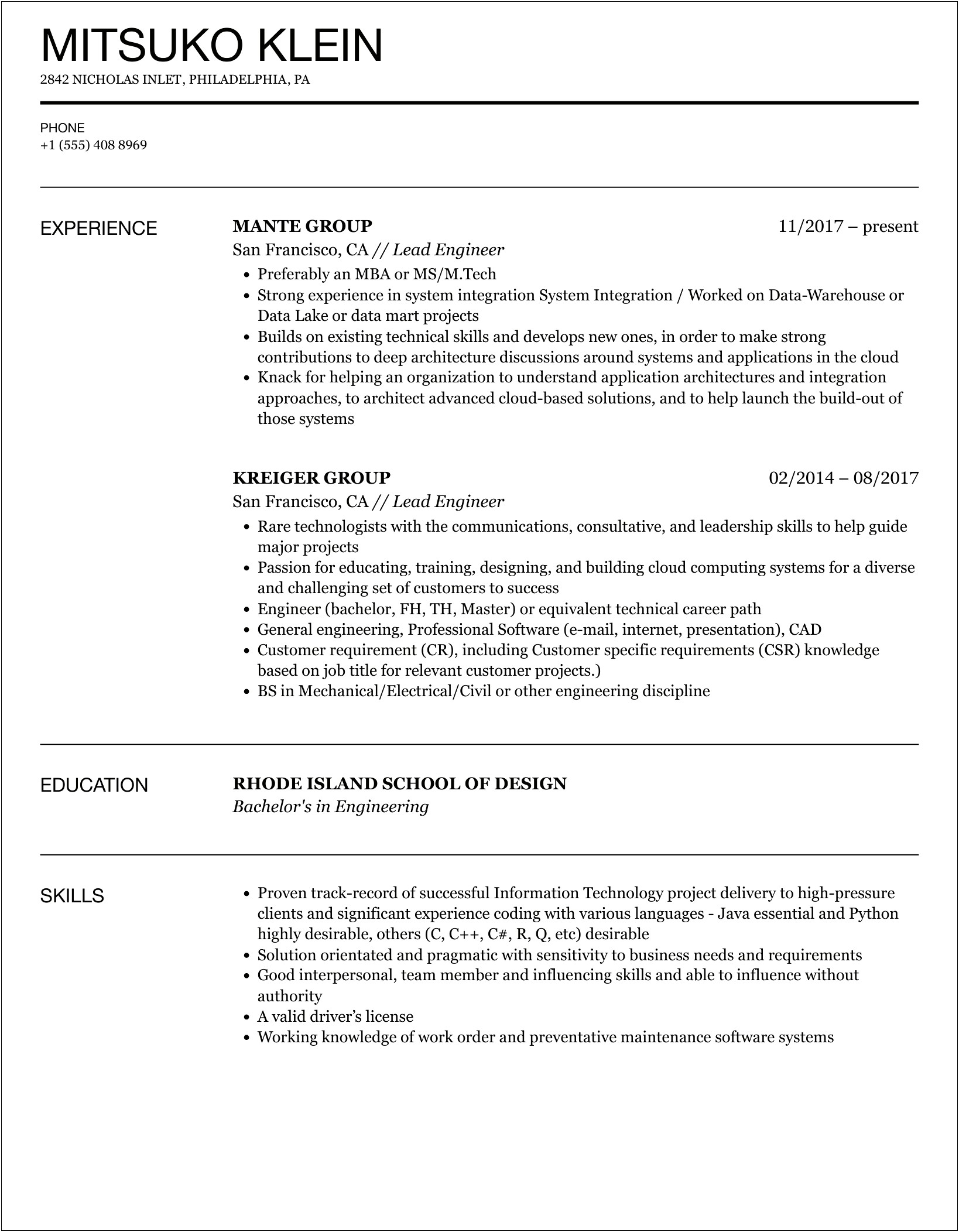 Resume Mentore High School Student For Oil Project