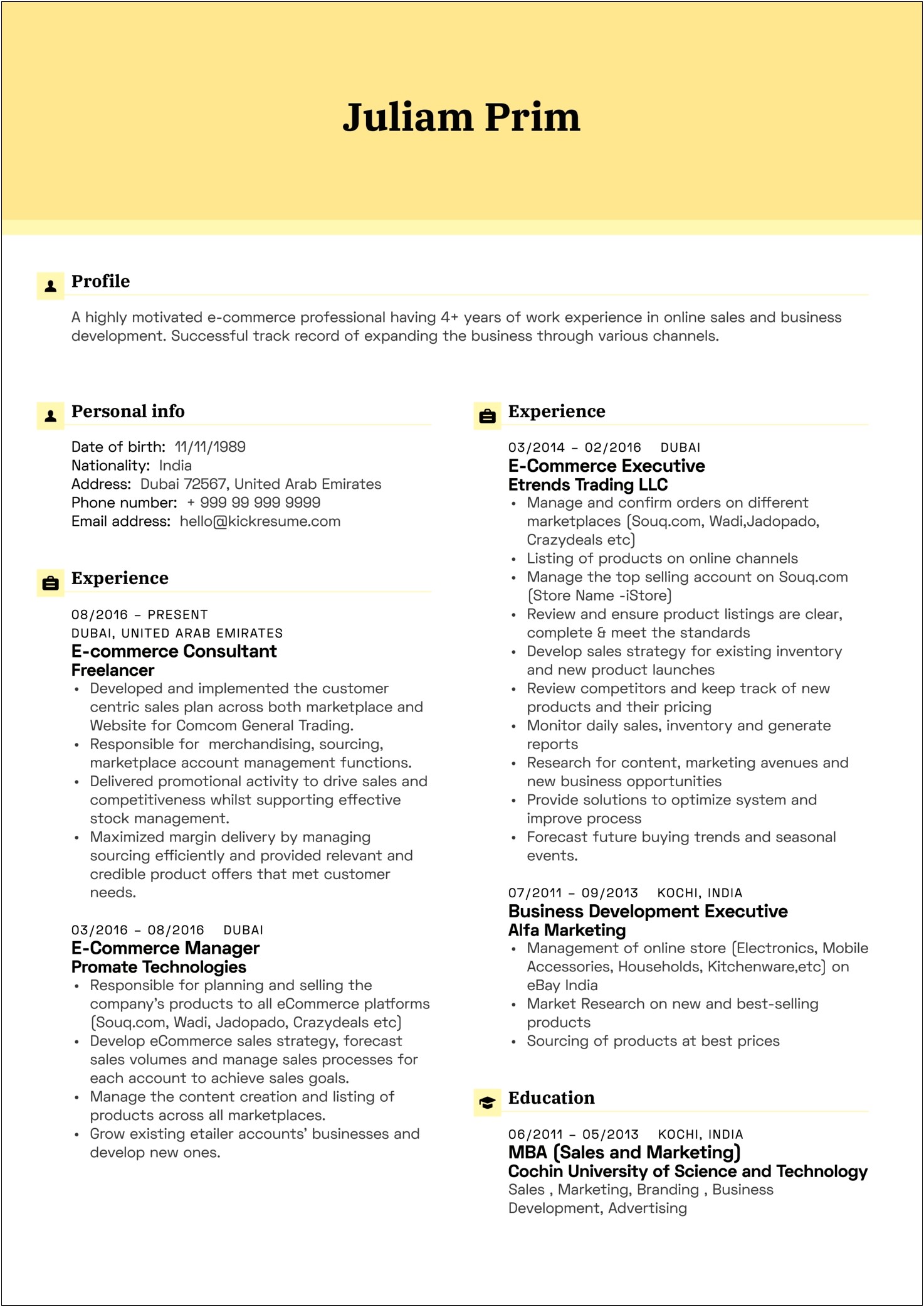 Resume Noting Dealing With Executive Management