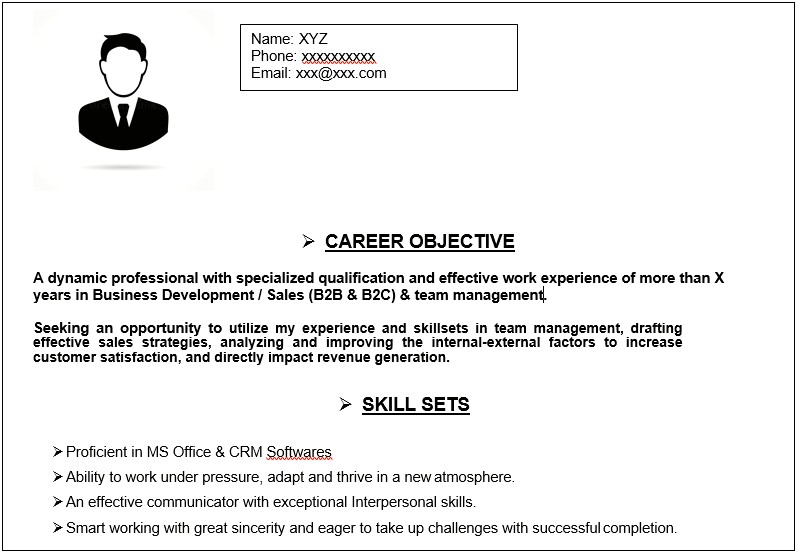 Resume Objective Example For Business Management