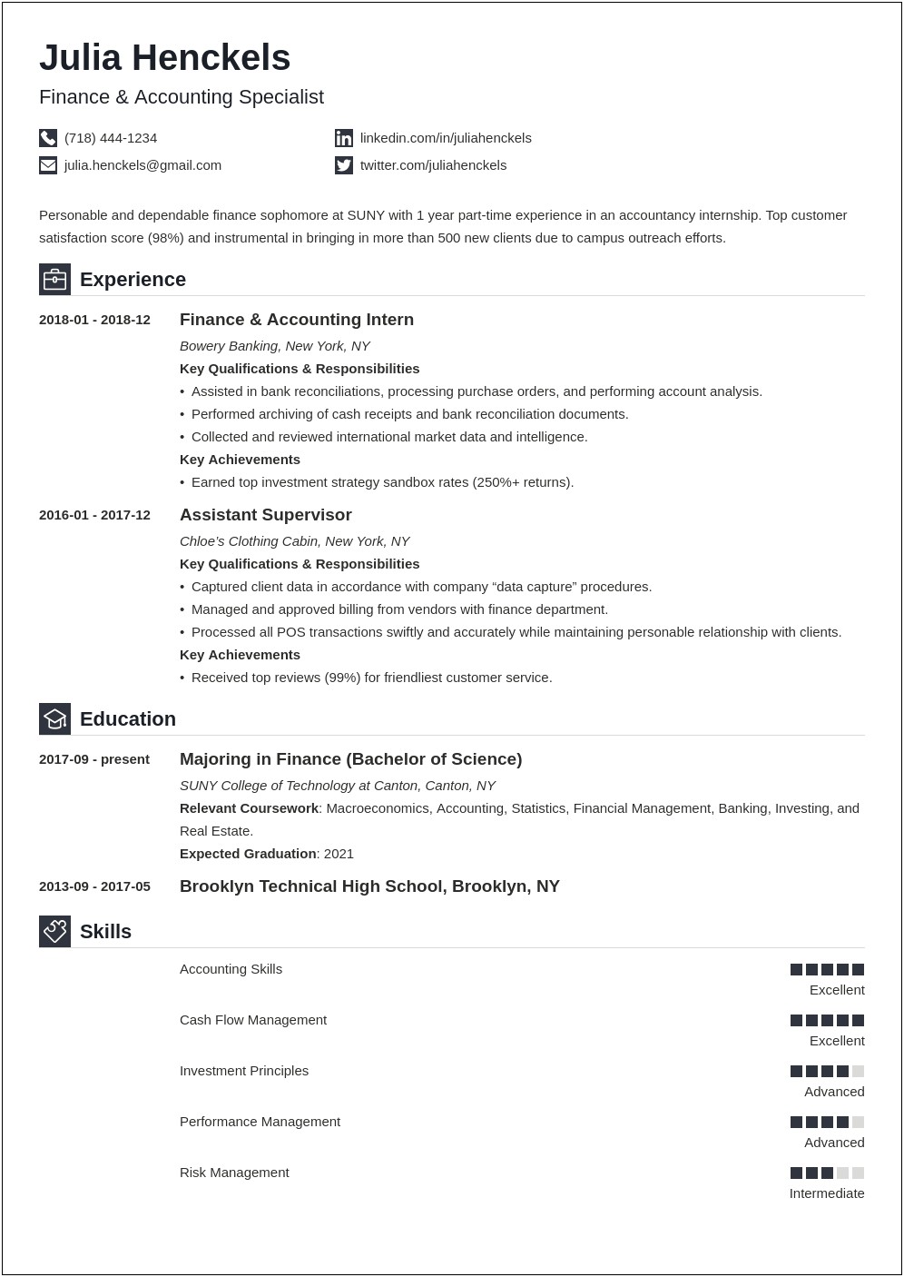 Resume Objective Examples For College Summer Job