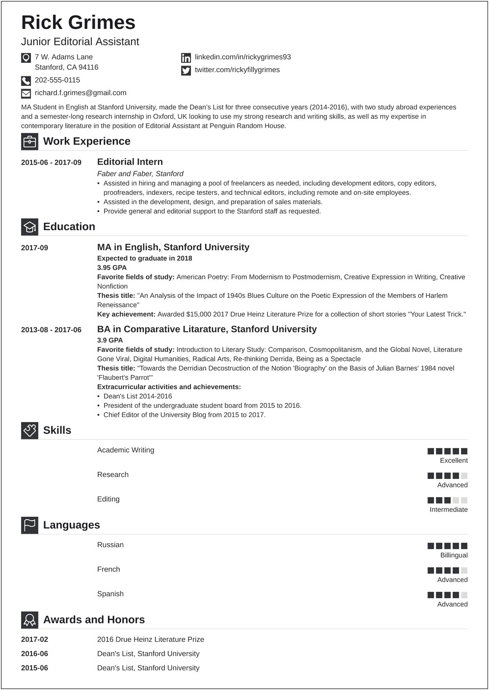 Resume Objective Examples For Job Fair